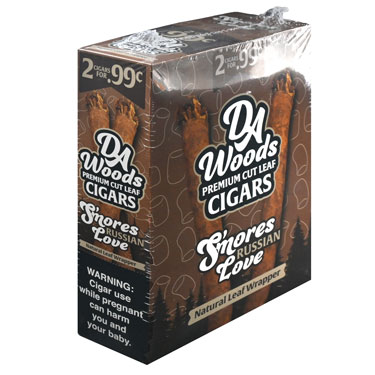Da Woods Premium Cut Leaf Cigars Smores Russian Love 15 Packs of 2