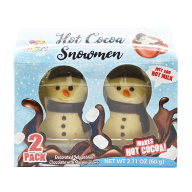 Hot Cocoa Snowman Toppers with Marshmallows 2pk