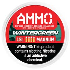 AMMO Nicotine Pouches Wintergreen 15mg 5ct