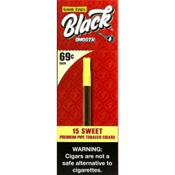 Good Times Black Smooth Sweet Cigars 15ct Box