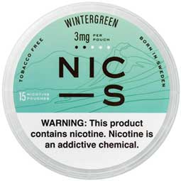 NIC S Nicotine Pouches Wintergreen 3mg 5ct