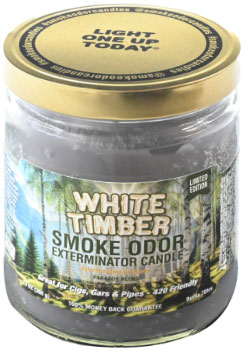 Smoke Odor Exterminator Candle White Timber