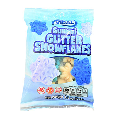 Vidal Gummi Glitter Snowflakes 4.5oz Bag